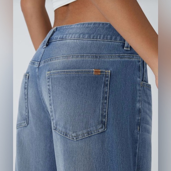 Halara Asymmetrical Blue Denim Jeans Women’s M P Petite - Picture 7 of 10